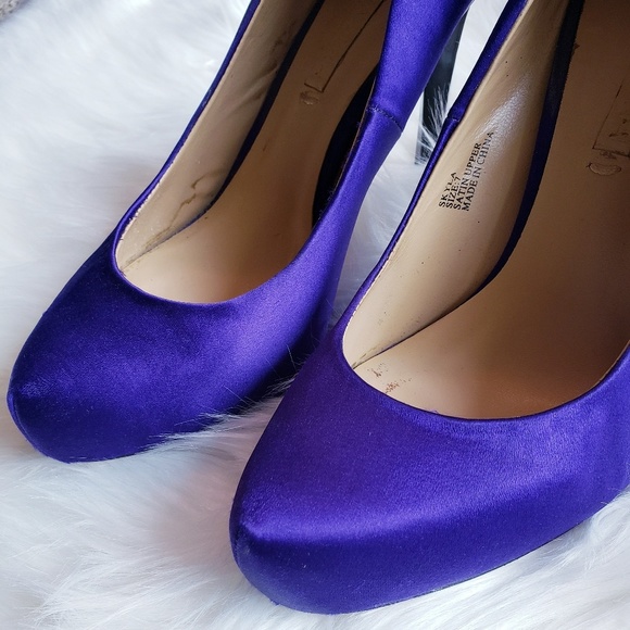 BCBG Skyla Satin Deep Purple Pumps - Picture 3 of 8